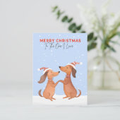 Teckels Worst Dogs One I Love Merry Christmas Briefkaart (Staand voorkant)