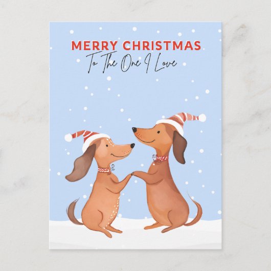 Teckels Worst Dogs One I Love Merry Christmas Briefkaart (Voorkant)