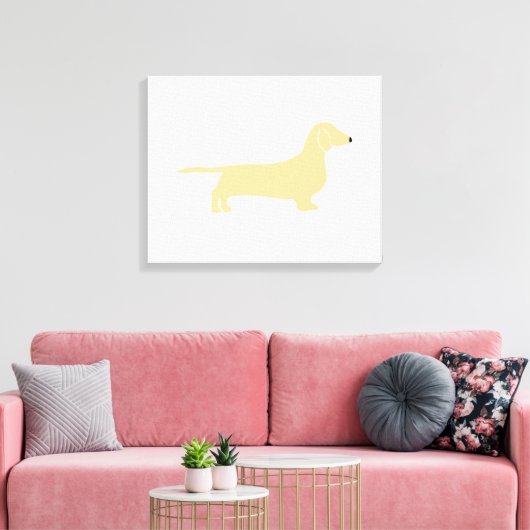 teckeltarwesilhouet canvas afdruk (Insitu (Woonkamer))