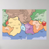 Tectonische borden van het aarddiagram poster (Voorkant)