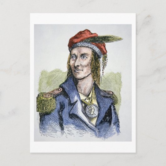 Tecumseh (1768-1813) (gekleurd) briefkaart (Voorkant)