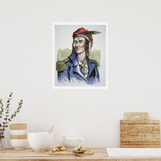 Tecumseh (1768-1813) (gekleurd) poster (Keuken)