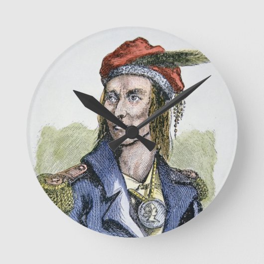 Tecumseh (1768-1813) (gekleurd) ronde klok (Voorkant)