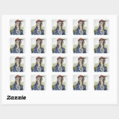 Tecumseh (1768-1813) (gekleurd) vierkante sticker (Vel)