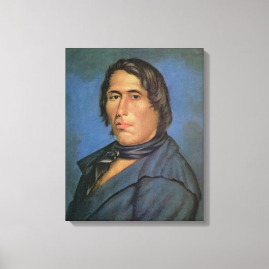 Tecumseh (1768-1813) (olie op canvas) canvas afdruk (Voorkant)
