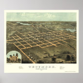Tecumseh, MI Panorama Map - 1868 Poster (Voorkant)