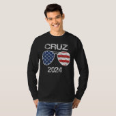 Ted Cruz 2024  Amerikaanse Vlag zonnebril T-shirt (Voorkant volledig)
