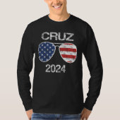 Ted Cruz 2024  Amerikaanse Vlag zonnebril T-shirt (Voorkant)