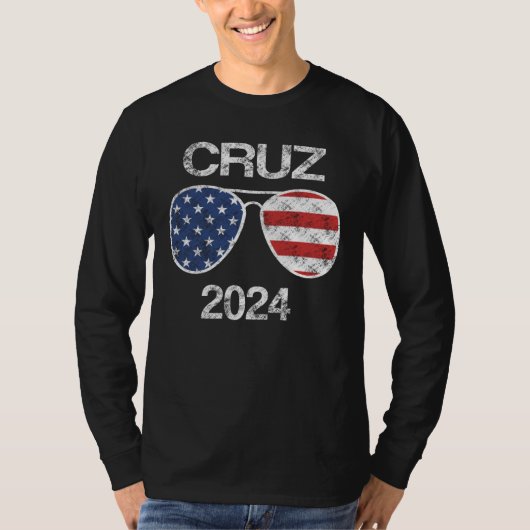 Ted Cruz 2024  Amerikaanse Vlag zonnebril T-shirt (Voorkant)