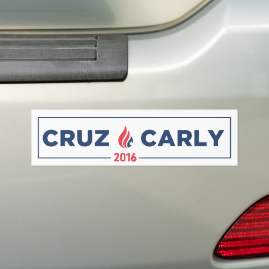 Ted Cruz Carly Fiorina Bumpersticker White (Op auto)