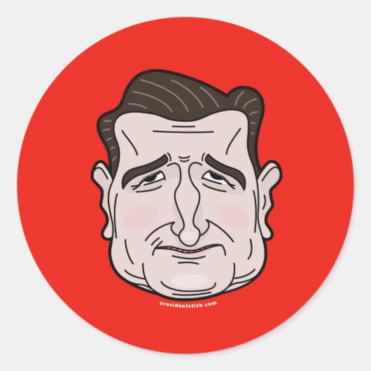 Ted Cruz Cartoon Gezicht Sticker (Voorkant)