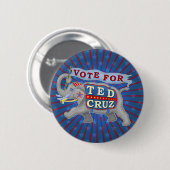 Ted Cruz President 2016 Republican Elephant Ronde Button 5,7 Cm (Voorkant /achterkant)