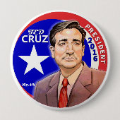 Ted Cruz President 2016 Ronde Button 4,0 Cm (Voorkant)