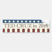 Ted Cruz President 2016 Stars Stripes Bumpersticker (Voorkant)