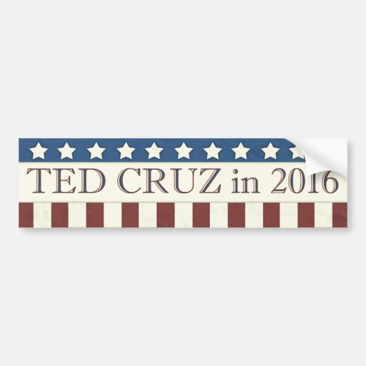 Ted Cruz President 2016 Stars Stripes Bumpersticker (Voorkant)