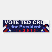 Ted Cruz President 2016 Verkiezingsrepublikein Bumpersticker (Voorkant)
