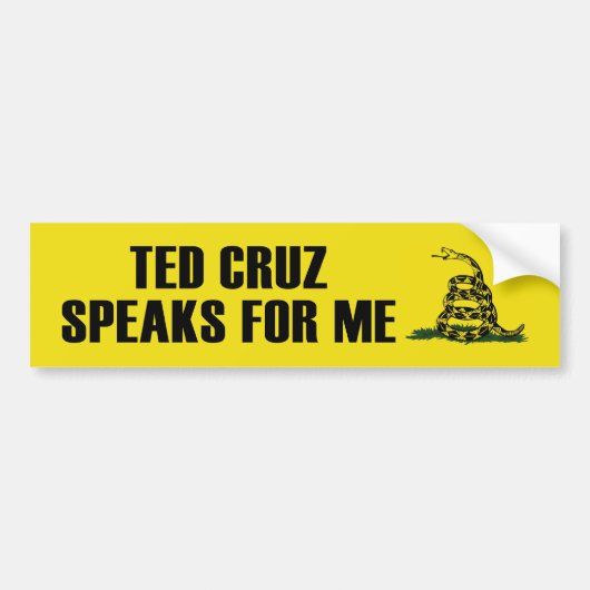 Ted Cruz spreekt voor me Bumpersticker (Voorkant)