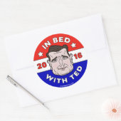 Ted Cruz Sticker, In bed met Ted 2016 Ronde Sticker (Envelop)