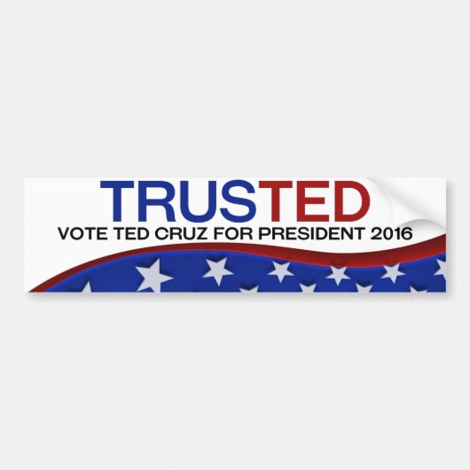Ted Cruz TRUSTED Bumpersticker (Voorkant)