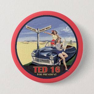 Ted Cruz voor President 2016 Ronde Button 7,6 Cm