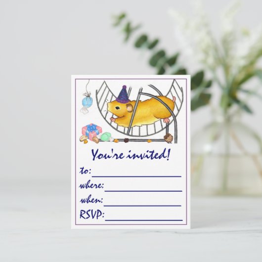 Ted de hamster kaart (Staand voorkant)