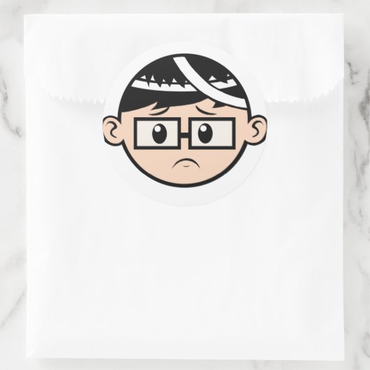 Ted is triest ronde sticker (Tas)