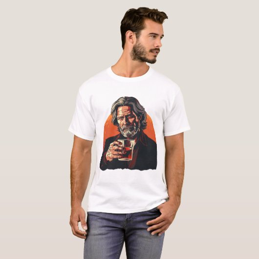 Ted Kaczynski drink whisky T-shirt (Voorkant volledig)