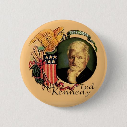 Ted Kennedy Retro Memorial Button (Voorkant)