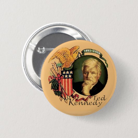 Ted Kennedy Retro Memorial Button (Voorkant /achterkant)