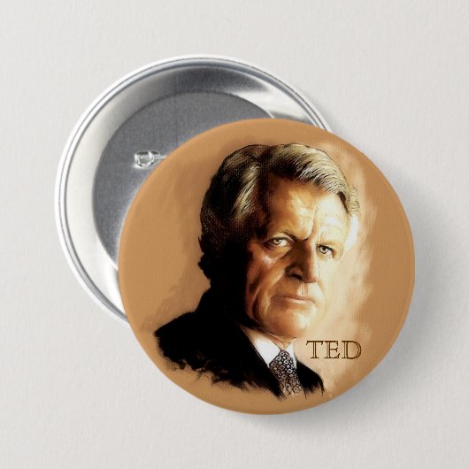 Ted Kennedy Ronde Button 7,6 Cm (Voorkant /achterkant)