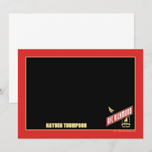 Ted Lasso | AFC Richmond Athletic Banner Notitiekaartje (Voorkant / Achterkant)