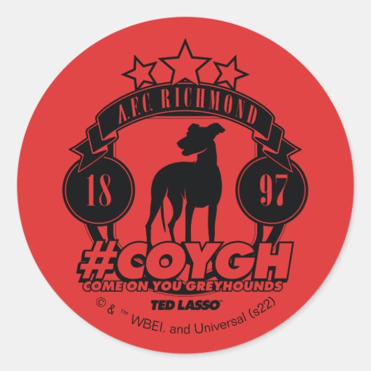 Ted Lasso | AFC Richmond #COYGH Ronde Sticker (Voorkant)
