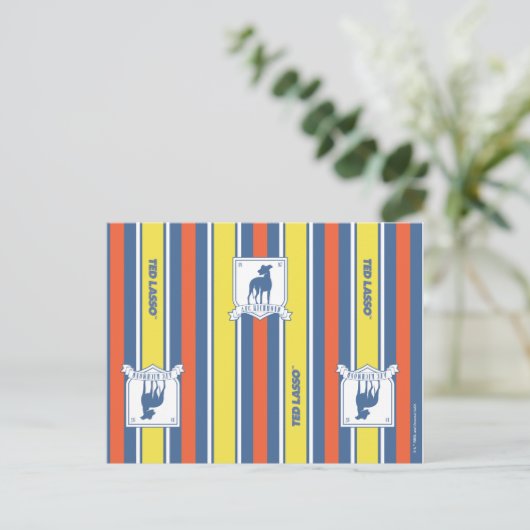 Ted Lasso | AFC Richmond Logo Stripe Pattern Briefkaart (Staand voorkant)