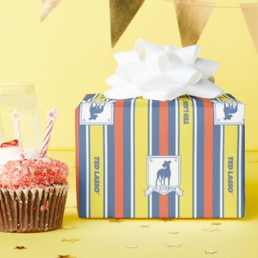 Ted Lasso | AFC Richmond Logo Stripe Pattern Cadeaupapier (Verjaardagsfeest)