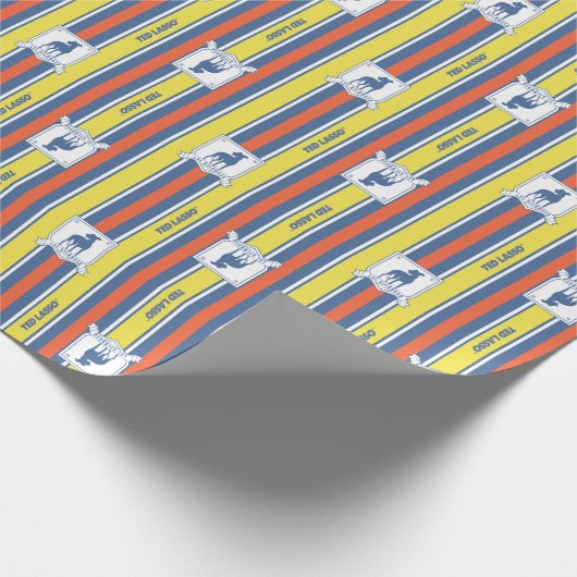 Ted Lasso | AFC Richmond Logo Stripe Pattern Cadeaupapier (Hoek)