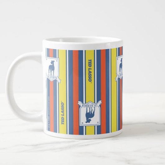 Ted Lasso | AFC Richmond Logo Stripe Pattern Grote Koffiekop (Links)