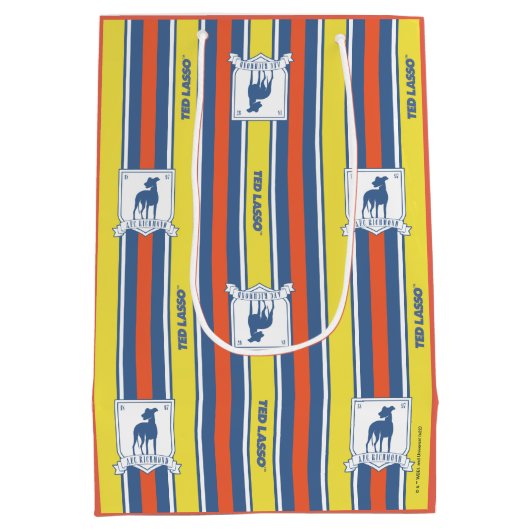 Ted Lasso | AFC Richmond Logo Stripe Pattern Medium Cadeauzakje (Achterkant)