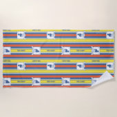 Ted Lasso | AFC Richmond Logo Stripe Pattern Strandlaken (Voorkant)