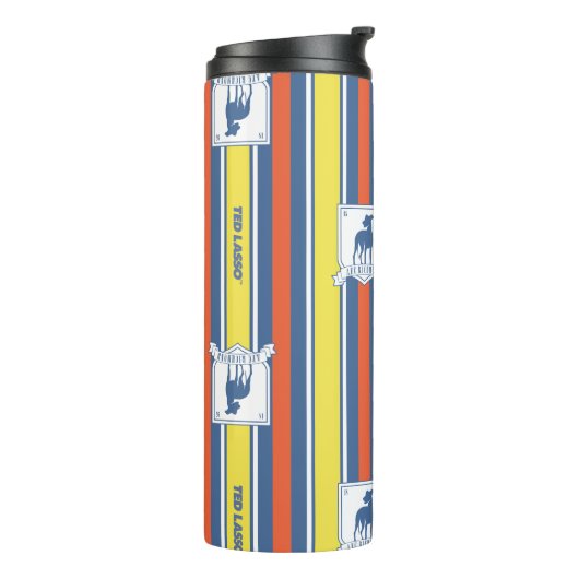 Ted Lasso | AFC Richmond Logo Stripe Pattern Thermosbeker (Gedraaid links)