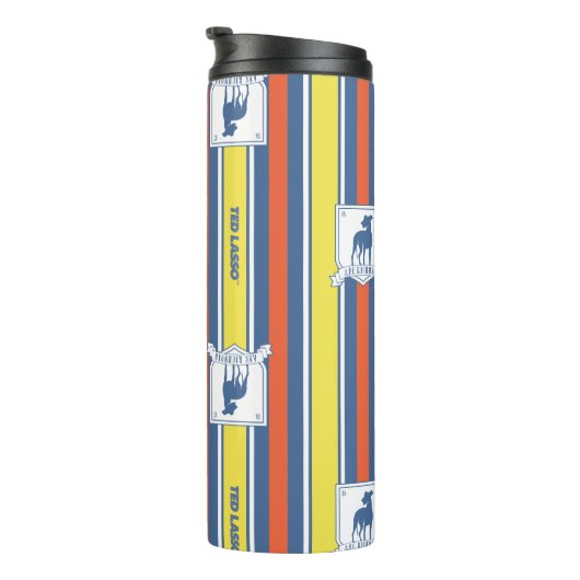 Ted Lasso | AFC Richmond Logo Stripe Pattern Thermosbeker (Geroteerd rechts)