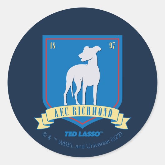 Ted Lasso | AFC Richmond Team Logo Ronde Sticker (Voorkant)