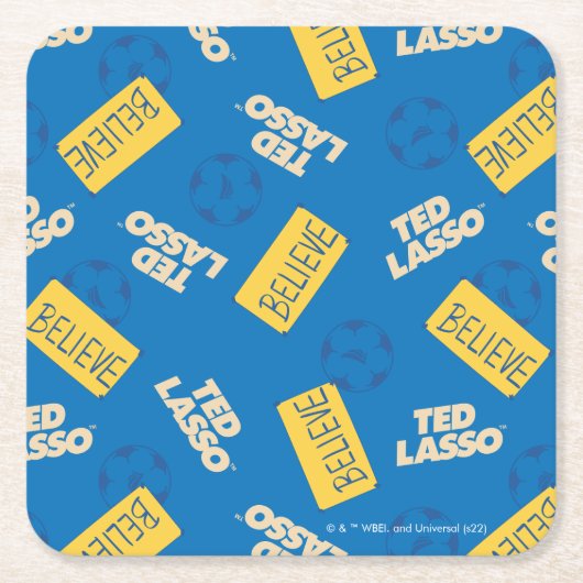 Ted Lasso | Believe Sign and Ball Toss Pattern Kartonnen Onderzetters (Voorkant)