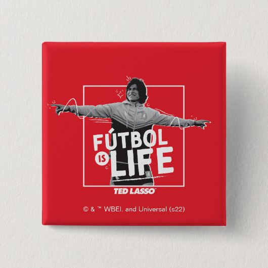 Ted Lasso | Dani Rojas Fútbol is Life Vierkante Button 5,1 Cm (Voorkant)