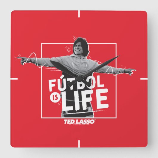 Ted Lasso | Dani Rojas Fútbol is Life Vierkante Klok (Voorkant)