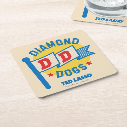 Ted Lasso | Diamond Dogs Pennant Graphic Kartonnen Onderzetters (Schuin)