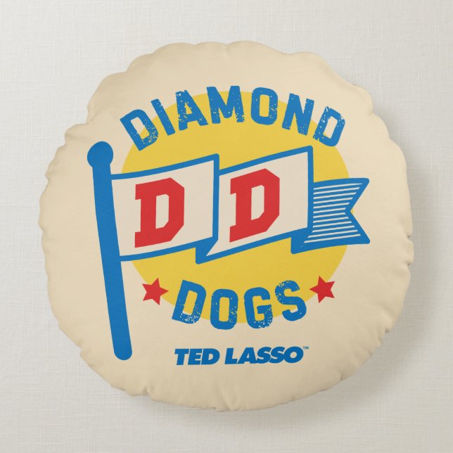 Ted Lasso | Diamond Dogs Pennant Graphic Rond Kussen (Voorkant)