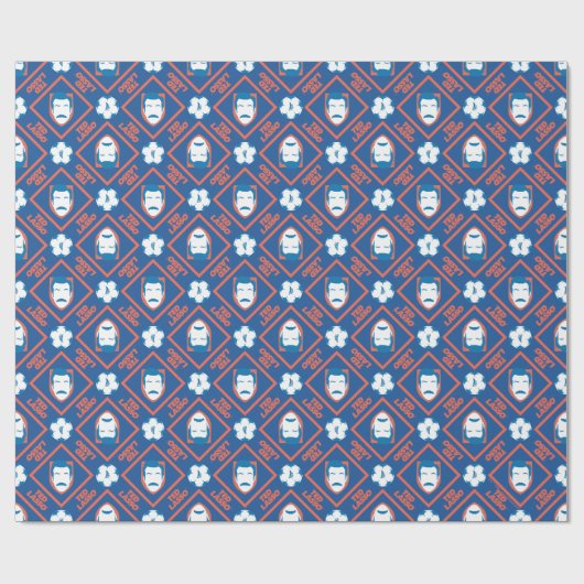 Ted Lasso | Face and Ball Diamond Pattern Cadeaupapier (Vlak)
