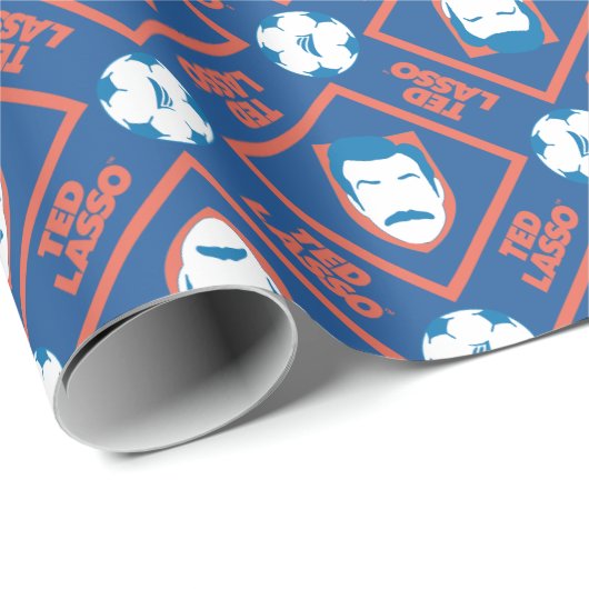 Ted Lasso | Face and Ball Diamond Pattern Cadeaupapier (Rol Hoek)