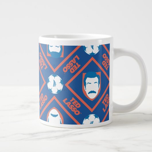 Ted Lasso | Face en Ball Diamond Pattern Grote Koffiekop (Rechts)
