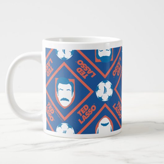 Ted Lasso | Face en Ball Diamond Pattern Grote Koffiekop (Links)